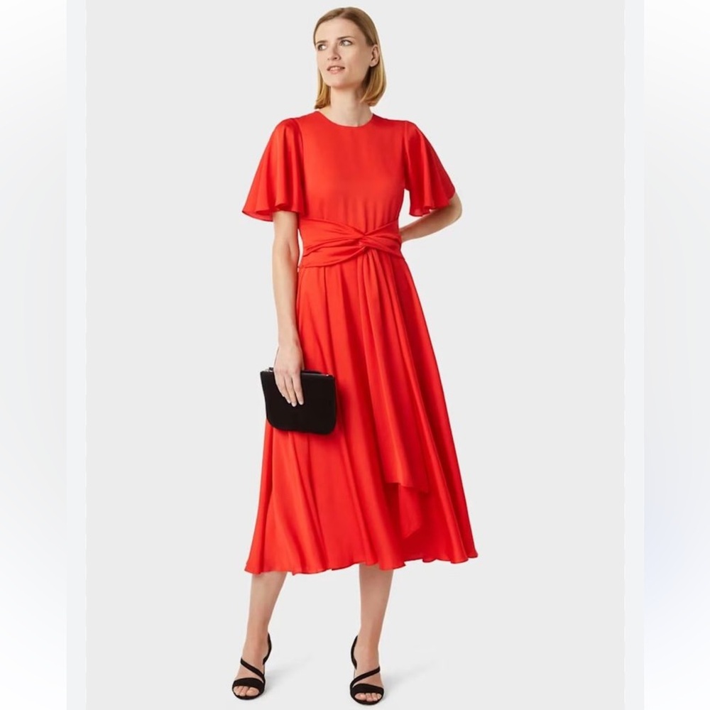 NWT Hobbs LEIA SATIN FIT AND FLARE DRESS